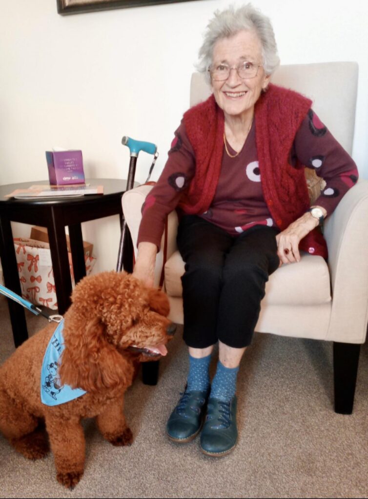 Therapy dog at Glencorse Care Home