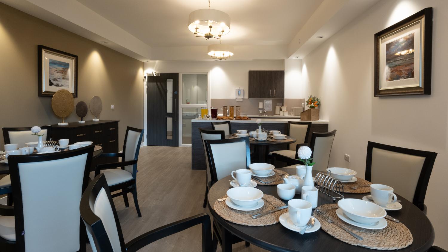 cafe in a care home with bar and comfy seating